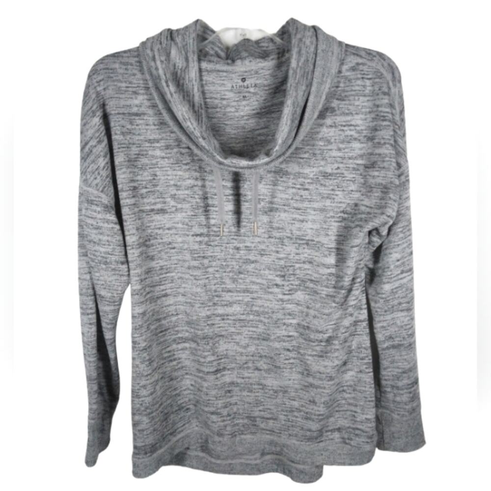 Athleta Blissful Cowl Neck Pullover Sweatshirt Gray size Medium